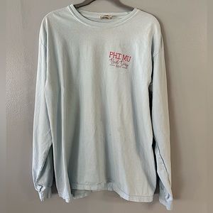 Light Blue Comfort Colors Phi Mu Bid Day 2017 Cupcakes Long Sleeve Size L